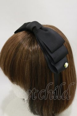 画像1: m petit by misako / NINA'sコラボ AM*NIリボンカチューシャ  ブラック H-25-08-11-029-LO-AC-NS-ZH