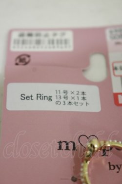 画像3: m petit by misako / ハートリボン3Pリング 11号×2個/13号×1個 ゴールド H-25-08-11-031-LO-AC-NS-ZH