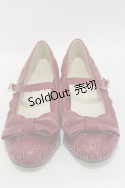 画像1: axes femme kawaii / ローヒールリボンパンプス  L(24.5cm) レッド H-25-08-11-032-AX-SH-NS-ZH