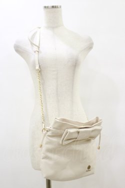 画像1: m petit by misako / NINA'Sコラボ/リボンキンチャクショルダーバッグ  オフ H-25-08-11-035-LO-BG-NS-ZH