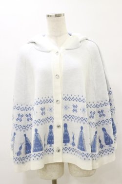画像1: axes femme / アナと雪の女王/ケープ M オフ/サックス H-25-08-11-047-AX-JA-NS-ZH
