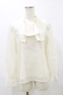 画像1: an another angelus / シアー変形ボウタイブラウス Free IVORY H-25-08-11-049-CA-BL-NS-ZH