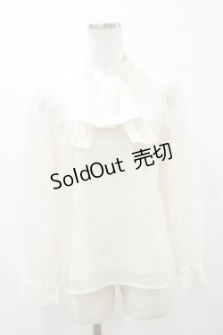画像1: an another angelus / シアー変形ボウタイブラウス Free IVORY H-25-08-11-049-CA-BL-NS-ZH