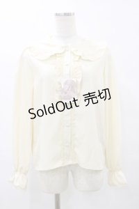 m petit by misako / AM マルエリフリルブラウス M 生成り H-25-08-11-050-LO-BL-NS-ZH
