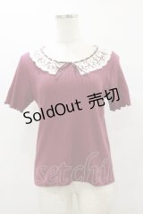 axes femme / レース衿プルオーバー M ワイン H-25-08-12-050-AX-TO-NS-ZH