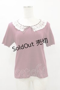 axes femme / レース衿プルオーバー M ワイン H-25-08-12-050-AX-TO-NS-ZH