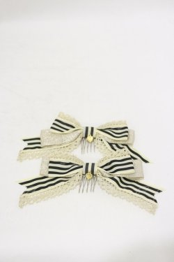 画像1: BABY,THE STARS SHINE BRIGHT / Invitation from 5th Avenueリボンコーム  生成り/ブラック H-25-08-12-007-BA-AC-NS-ZH