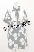 DearMyLove / くま柄シャツワンピース  M ブラック H-25-08-12-060-EL-OP-NS-ZH