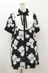 DearMyLove / くま柄シャツワンピース  M ブラック H-25-08-12-060-EL-OP-NS-ZH
