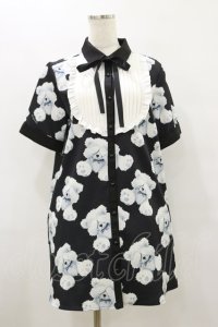 DearMyLove / くま柄シャツワンピース  M ブラック H-25-08-12-060-EL-OP-NS-ZH