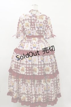 画像2: axes femme kawaii / ベアズベーカリー柄ロングワンピース M レッド H-25-08-12-064-AX-OP-NS-ZH