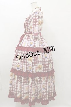 画像3: axes femme kawaii / ベアズベーカリー柄ロングワンピース M レッド H-25-08-12-064-AX-OP-NS-ZH