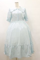 m petit by misako / AM*ギンガムCHKワンピース M サックス H-25-08-12-065-LO-OP-NS-ZH