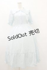 m petit by misako / AM*ギンガムCHKワンピース M サックス H-25-08-12-065-LO-OP-NS-ZH