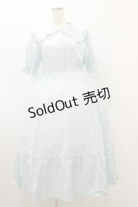 m petit by misako / AM*ギンガムCHKワンピース M サックス H-25-08-12-065-LO-OP-NS-ZH