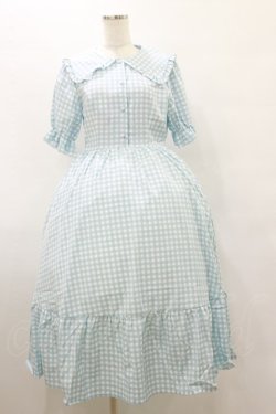 画像1: m petit by misako / AM*ギンガムCHKワンピース M サックス H-25-08-12-065-LO-OP-NS-ZH