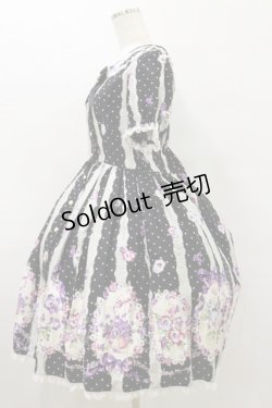 画像3: metamorphose / すみれのブーケ半袖ワンピース サイズ1 ブラック H-25-08-12-067-ME-OP-NS-ZH