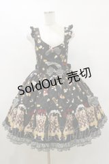 metamorphose / Nostalgic chessboardフリルジャンパースカート Free ブラック H-25-08-12-069-ME-OP-NS-ZH