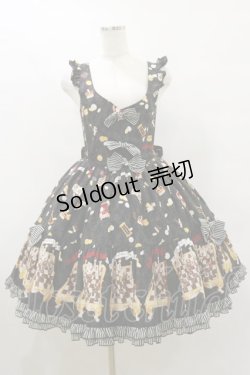 画像1: metamorphose / Nostalgic chessboardフリルジャンパースカート Free ブラック H-25-08-12-069-ME-OP-NS-ZH