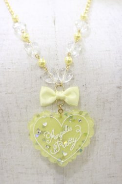 画像1: Angelic Pretty / トッピングハートネックレス  イエロー H-25-08-12-016-AP-AC-NS-ZH