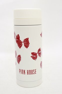 画像1: PINK HOUSE / リボン柄サーモステンレスボトル  オフ H-25-08-12-029-LO-ZA-NS-ZH