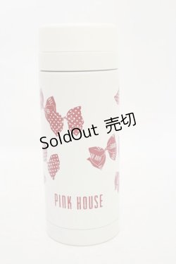 画像1: PINK HOUSE / リボン柄サーモステンレスボトル  オフ H-25-08-12-029-LO-ZA-NS-ZH