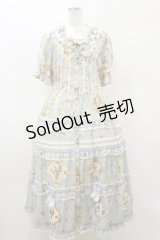 Miss Point（海外ロリータブランド） / Cat Rose Tea ワンピース（タイプ1） XL サックス H-25-08-12-034-EL-OP-NS-ZH
