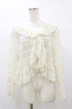 画像1: Miss Point（海外ロリータブランド） / Cat Rose Teaカーディガン L 生成り H-25-08-12-036-EL-TO-NS-ZH