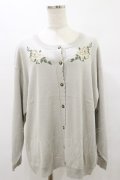 axes femme / バラ刺しゅうニットカーディガン LL グレー H-25-08-12-037-AX-TO-NS-ZH