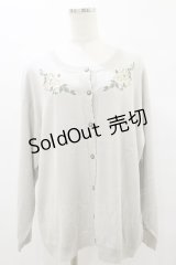 axes femme / バラ刺しゅうニットカーディガン LL グレー H-25-08-12-037-AX-TO-NS-ZH