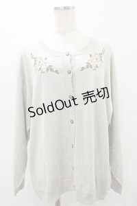 axes femme / バラ刺しゅうニットカーディガン LL グレー H-25-08-12-037-AX-TO-NS-ZH