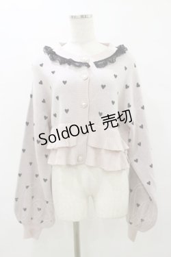 画像1: Princess Melody / ハート柄ショートカーディガン Free ピンク/ブラック H-25-08-12-038-EL-TO-NS-ZH