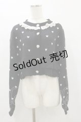 Princess Melody / ハート柄ショートカーディガン Free ブラック/オフ H-25-08-12-039-EL-TO-NS-ZH