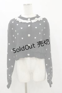 Princess Melody / ハート柄ショートカーディガン Free ブラック/オフ H-25-08-12-039-EL-TO-NS-ZH