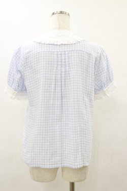 画像2: Nile Perch / ギンガムチェックブラウス Free サックス H-25-08-12-044-LO-BL-NS-ZH