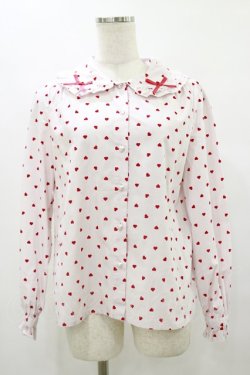 画像1: Nile Perch / ハートドットブラウス Free ピンク/レッド H-25-08-12-045-LO-BL-NS-ZH