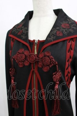 画像5: Ozz oneste / レイヤード風ロングカーディガン  黒×赤 H-25-08-13-028-OO-TO-KB-ZH