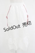 Katie / SUMMER HEROINE mermaid skirt  WHITE×RED H-25-08-13-030-LO-SK-KB-ZH