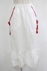 Katie / SUMMER HEROINE mermaid skirt  WHITE×RED H-25-08-13-030-LO-SK-KB-ZH