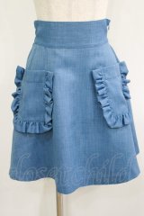 Katie / CAFE CHIC high waist skirt  ブルー H-25-08-13-032-LO-SK-KB-ZH