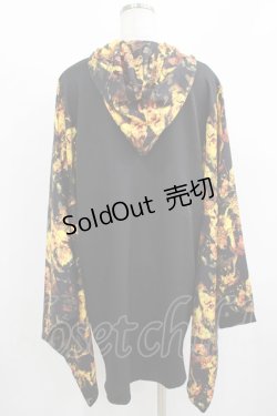 画像3: NieR Clothing / 着物風袖フードシャツ  黒 H-25-08-13-046-PU-BL-KB-ZH