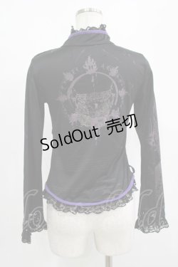 画像3: h.NAOTO / レースアッププリントカットソー  黒×紫 H-25-08-13-050-HN-TO-KB-ZH