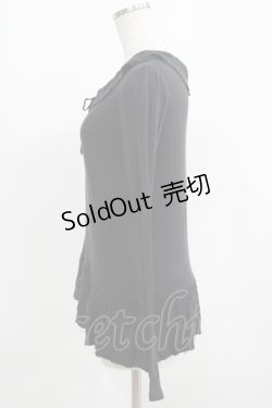 画像2: Katie / コットンダメージフリルカットソー  ブラック H-25-08-13-051-LO-TO-KB-ZH