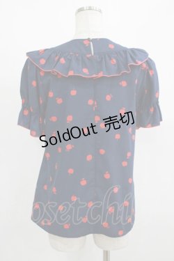 画像3: MILK / Littleアップルブラウス  ネイビー×レッド H-25-08-13-053-ML-BL-KB-ZH