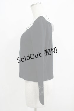 画像2: MILK / カットワークカラーカーディガン  黒×白 H-25-08-13-054-ML-TO-KB-ZH