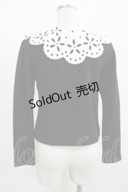 画像3: MILK / カットワークカラーカーディガン  黒×白 H-25-08-13-054-ML-TO-KB-ZH