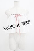 Katie / SUMMER HEROINE camisole  WHITE×RED H-25-08-13-063-LO-TO-KB-ZH