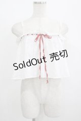 Katie / SUMMER HEROINE camisole  WHITE×RED H-25-08-13-063-LO-TO-KB-ZH