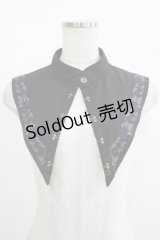 Ozz oneste / 秋薔薇付け襟  黒×青 H-25-08-13-067-OO-ZA-KB-ZH