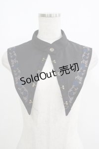 Ozz oneste / 秋薔薇付け襟  黒×青 H-25-08-13-067-OO-ZA-KB-ZH